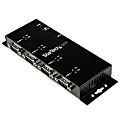 StarTech.com USB to Serial Adapter Hub - 4 Port - Industrial - Wall Mount - Din Rail - COM Port Retention - FTDI USB Serial 1 thumbnail image