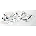 Anchor Hocking 10Pc Essentials Bake Set - 2 quart Baking Dish, 8" Length 8" Width Baking Dish, 9" Diameter Pie Pan, 1.5 quart Loaf Pan, 6 fl oz Custard Cup, Lid - Glass, Plastic Lid - Baking - Dishwasher Safe - Microwave Safe - Oven Safe - Clear 1 thumbnail image