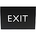 Lorell Exit Sign - 1 Each - 4.5" Width x 6.8" Height - Rectangular Shape - Surface-mountable - Easy Readability, Braille - Indoor - Plastic - Black
