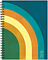 2024-2025 Willow Creek Press Weekly/Monthly Planner, 6-1/2" x 8-1/2", Retro Rainbow, July To June, 47767