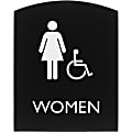 Lorell Arched Women's Handicap Restroom Sign - Print/Message "Women" - 6.8"x 8.5" - Rectangular Shape - 02675 1 thumbnail image