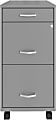 Realspace® SOHO Organizer 18"D Vertical 3-Drawer Mobile File Cabinet, Silver