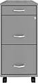 Realspace® SOHO Organizer 18"D Vertical 3-Drawer Mobile File Cabinet, Silver 1 thumbnail image