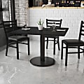 Flash Furniture Laminate Square Table Top With Round Table-Height Base, 31-1/8"H x 42"W x 42"D, Black 1 thumbnail image