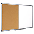 MasterVision® Maya Cork/Non-Magnetic Dry-Erase Whiteboard Combination Board, 48" x 72", Silver Aluminum Frame