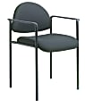 Boss Office Products Fabric Stacking Chair With Arms, Black