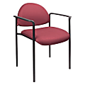 Boss Fabric Stacking Chair, With Arms, Burgundy