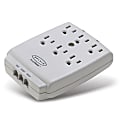 Belkin® Home Series Wall-Mount Surge Protector With Phone Line Protection, 6-Outlets, 1045 Joules, White 1 thumbnail image