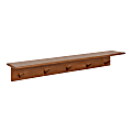 Kate and Laurel Alta Wood Wall Shelf With 5 Posts, 5”H x 35-3/4"W x 5”D, Walnut Brown
