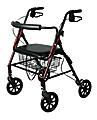 Medline Guardian Standard Bariatric Heavy-Duty Rollator, 8" Wheels, Burgundy 1 thumbnail image