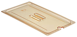 Cambro H-Pan High-Heat GN 1/1 Notched Covers With Handles, 7/8"H x 12-3/4"W x 20-13/16"D, Amber, Pack Of 6 Covers