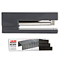 JAM Paper® 2-Piece Office Stapler Set, 1 Stapler & 1 Pack of Staples, Gray/Black