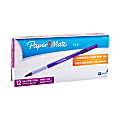 Paper Mate® Write Bros.® Grip Ballpoint Stick Pens, Medium Point, 1.0 mm, Purple Barrel, Purple Ink, Pack Of 12