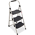 Werner® 3-Step Steel Ladder, 225 Lb. Capacity, Silver/Black