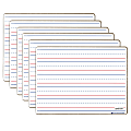 Dowling Magnets® Double-sided Magnetic Dry-Erase Boards, Line-Ruled/Blank, 12" x 8-3/4", White, Pack Of 6 Boards