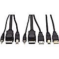 Tripp Lite DisplayPort KVM Cable Kit 4K USB 3.5mm Audio 3xM/3xM USB M/M 6ft - Supports up to 3840 x 2160 - Gold Plated Contact - Black 1 thumbnail image