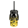 Amscan Metallic Plastic Halloween Skull Cups With Straws, 16 Oz, Case Of 3 1 thumbnail image