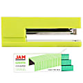 JAM Paper® 2-Piece Office Stapler Set, 1 Stapler & 1 Pack of Staples, Lime Green/Green