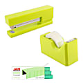 JAM Paper® 3-Piece Office Organizer Set, Lime Green/Green