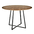 LumiSource Cosmo Dining Table, 30-1/4"H x 43-1/2"W x 43-1/2"D, Black/Walnut