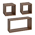 Kate and Laurel Beacon Wood Shelf Set, Rustic Brown, Set Of 3 Shelves