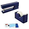 JAM Paper® 3-Piece Office Organizer Set, Navy Blue/Blue