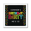 Custom Full-Color Printed Beverage Napkins, 4-3/4" x 4-3/4", Neon Birthday, Box Of 100 Napkins