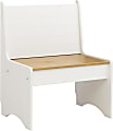 Linon Payson Wooden Storage Bench With Backrest, Small, Honey/White