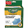 Curad Medical-grade FaceMasks - Recommended for: Healthcare - Fog, Fluid, Bacteria, Pollen, Dust Protection - White - Comfortable, Breathable, Adjustable Nose Guard, Fluid Resistant, Earloop Style Mask - 10 / Box