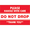 Tape Logic® Preprinted Shipping Labels, DL1313, Do Not Drop, Rectangle, 2" x 3", Red/White, Roll Of 500 1 thumbnail image
