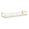 Kate and Laurel Benbrook Decorative Wall Shelf, 4H x 24”W x 8”D, White/Gold