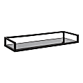 Kate and Laurel Blex Metal And Glass Wall Shelf, 3”H x 24”W x 8”D, Black 1 thumbnail image