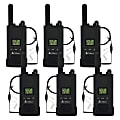 Cobra® MicroTALK CBA-PX500BC3-SV01 FRS/GMRS Two-Way Radios, Black, Pack Of 6 Radios