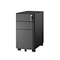 Mount-It! Slim 20"D Vertical 3-Drawer Rolling File Cabinet, Black 1 thumbnail image