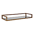 Kate and Laurel Blex Metal And Glass Wall Shelf, 3”H x 24”W x 8”D, Gold/Black