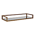 Kate and Laurel Blex Metal And Glass Wall Shelf, 3”H x 24”W x 8”D, Gold/Black 1 thumbnail image