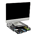 Mind Reader Metal Monitor Stand and Desk Organizer, 3"H x 12-1/2"W x 13-1/4"L, Black 1 thumbnail image