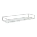 Kate and Laurel Blex Metal And Glass Wall Shelf, 3”H x 24”W x 8”D, White