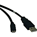Eaton Tripp Lite Series USB 2.0 A to Micro-B Cable (M/M), 6 ft. (1.83 m) - Type A Male USB - Micro Type B Male USB - 6ft - Black 1 thumbnail image