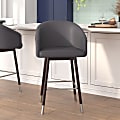 Flash Furniture Margo Commercial-Grade Mid-Back Modern Counter Stool, Gray/Walnut 1 thumbnail image