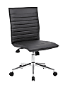 Boss Office Products Sleek Ribbed Armless Task Chair, Black