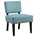 Monarch Specialties Armless Accent Slipper Chair, Teal/Black