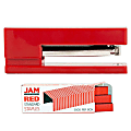 JAM Paper® 2-Piece Office Stapler Set, 1 Stapler & 1 Pack of Staples,  Red