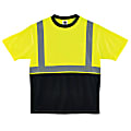 Ergodyne GloWear 8289BK Type-R Class 2 T-Shirt, 3X, Black/Lime