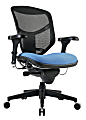 WorkPro® Quantum 9000 Series Ergonomic Mesh/Premium Fabric Mid-Back Chair, Black/Sky, BIFMA Compliant