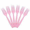 JAM PAPER Big Party Pack of Premium Plastic Forks, Pink, 100 Disposable Forks/Box  1 thumbnail image