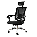 Elama Ergonomic Mesh Full-Back Adjustable Office Task Chair With Headrest, Black 1 thumbnail image