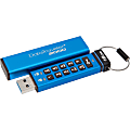Kingston 16GB DataTraveler 2000 USB 3.1 Flash Drive - 16 GB - USB 3.1 - Blue - 256-bit AES - 1 Each 1 thumbnail image