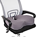 Mind Reader Harmony Collection Orthopedic Seat Cushion Removable Washable Cover, Memory Foam,  4"H x 15-1/2"W x 18-1/4"L, Gray