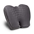 Mind Reader Ergonomic Orthopedic Office Chair Cushion, Memory Foam,  4"H x 15-1/2"W x 18-1/4"L, Gray